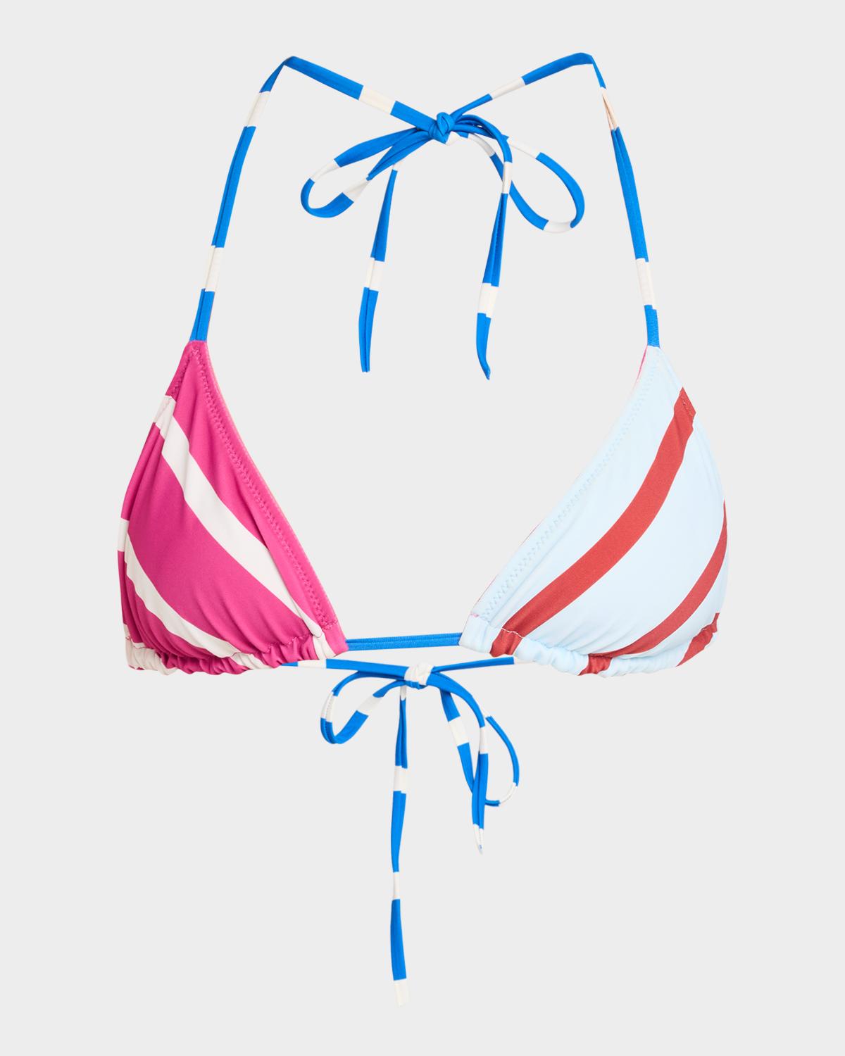 Solid and Striped The Iris Colorblock Stripe Bikini Top