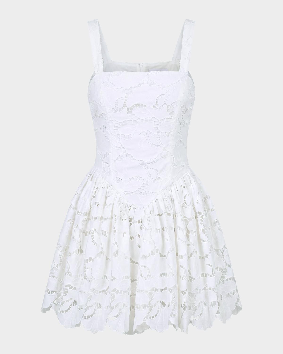 NICHOLAS Vittoria Basque-Waist Lace Mini Dress
