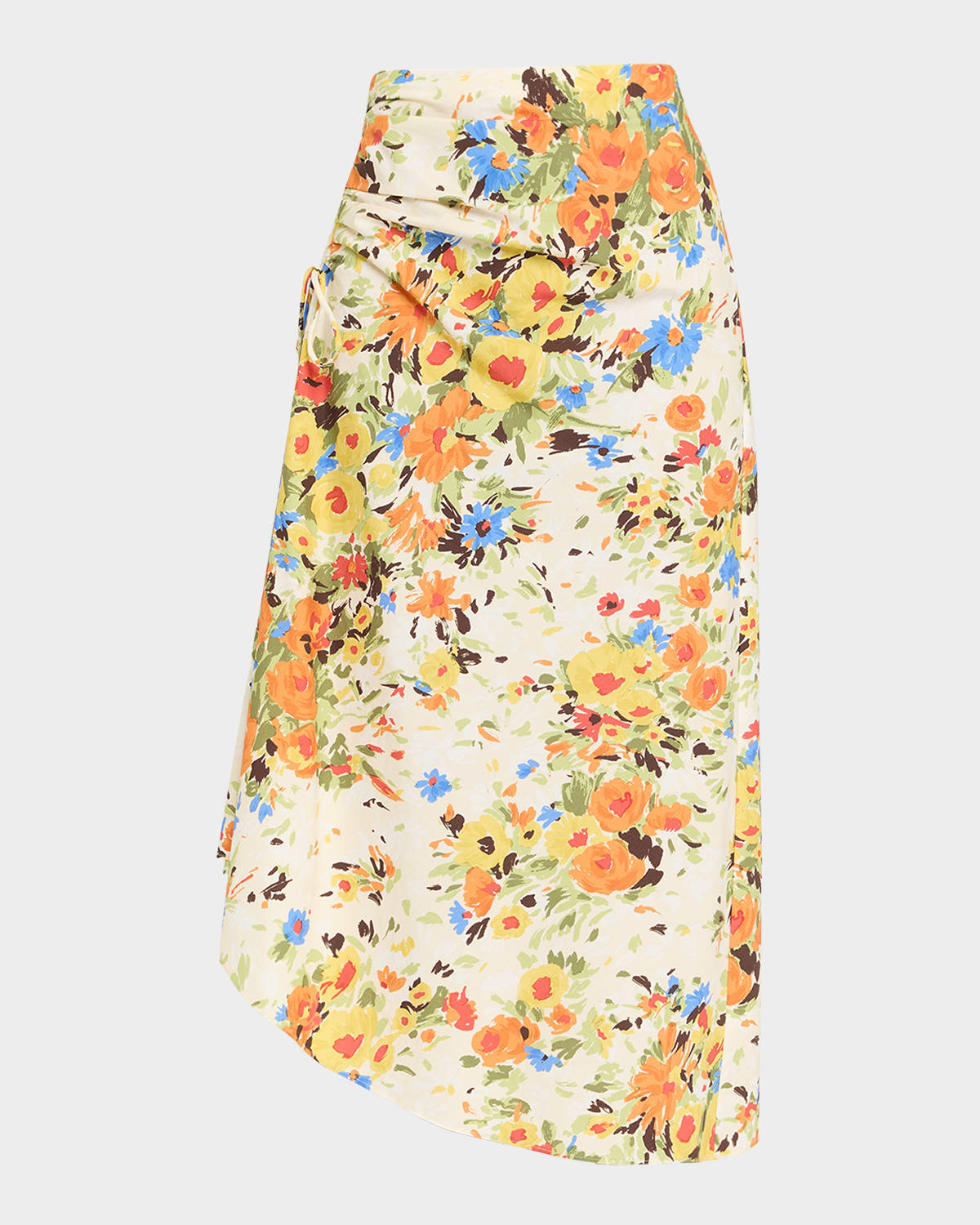 Naomi Floral Draped Midi Skirt