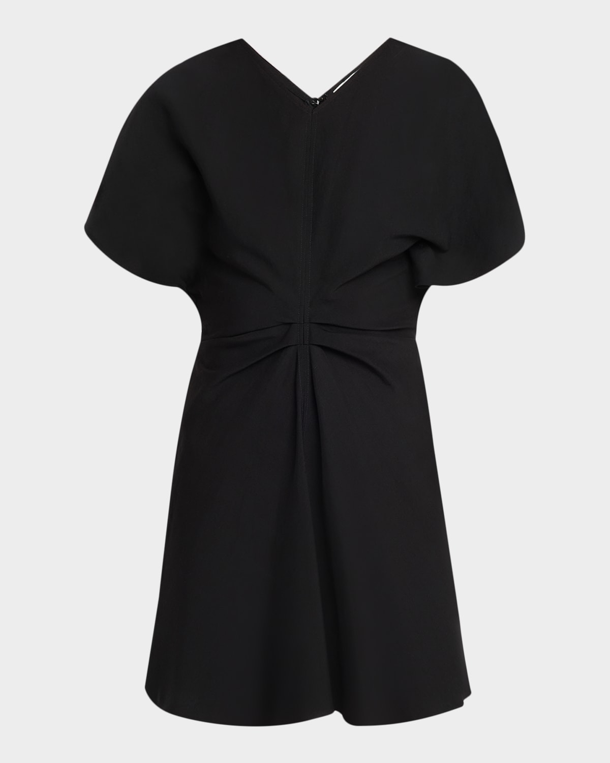 Leni Short-Sleeve Linen-Blend Mini Dress