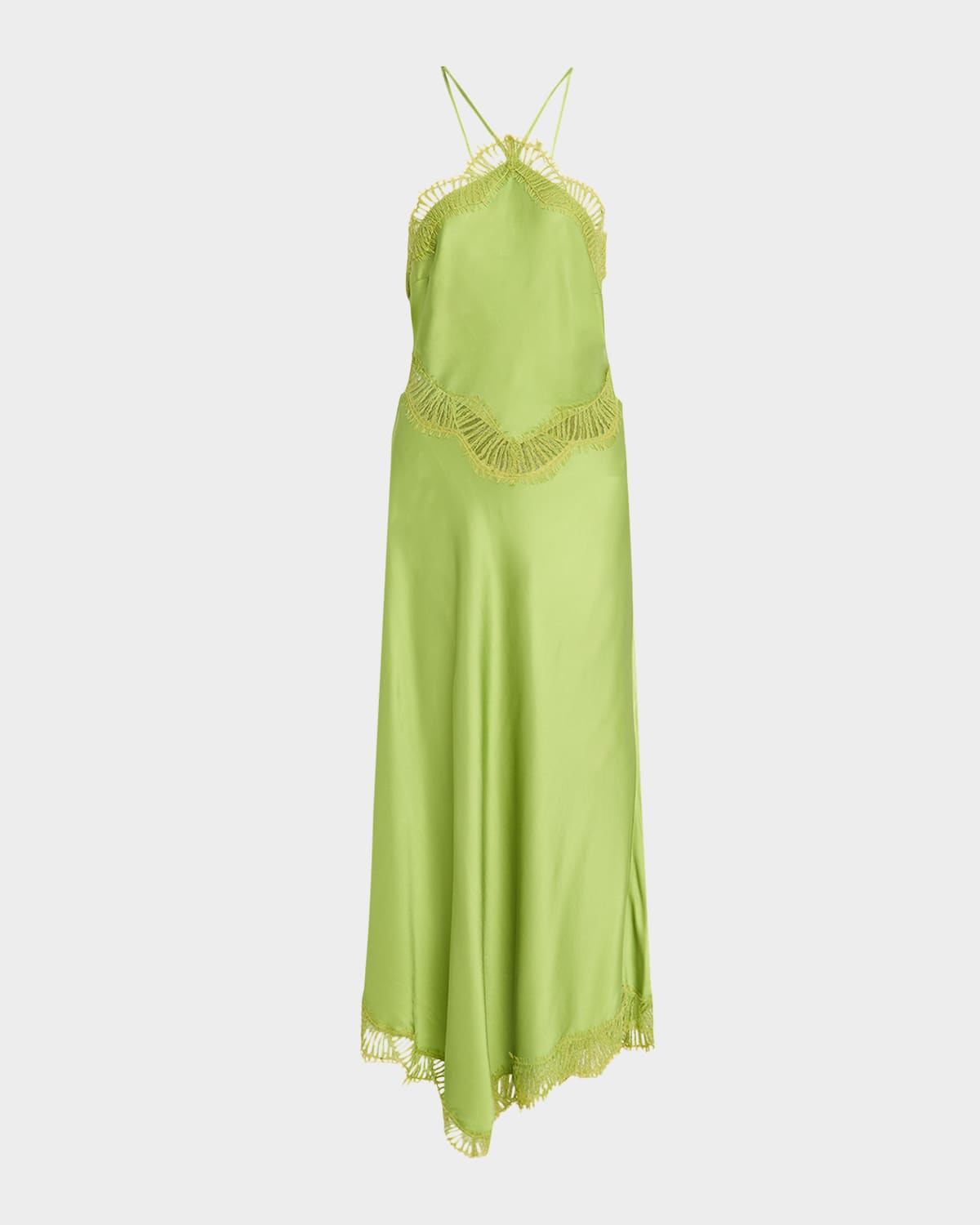 Lucia Satin & Lace Midi Dress