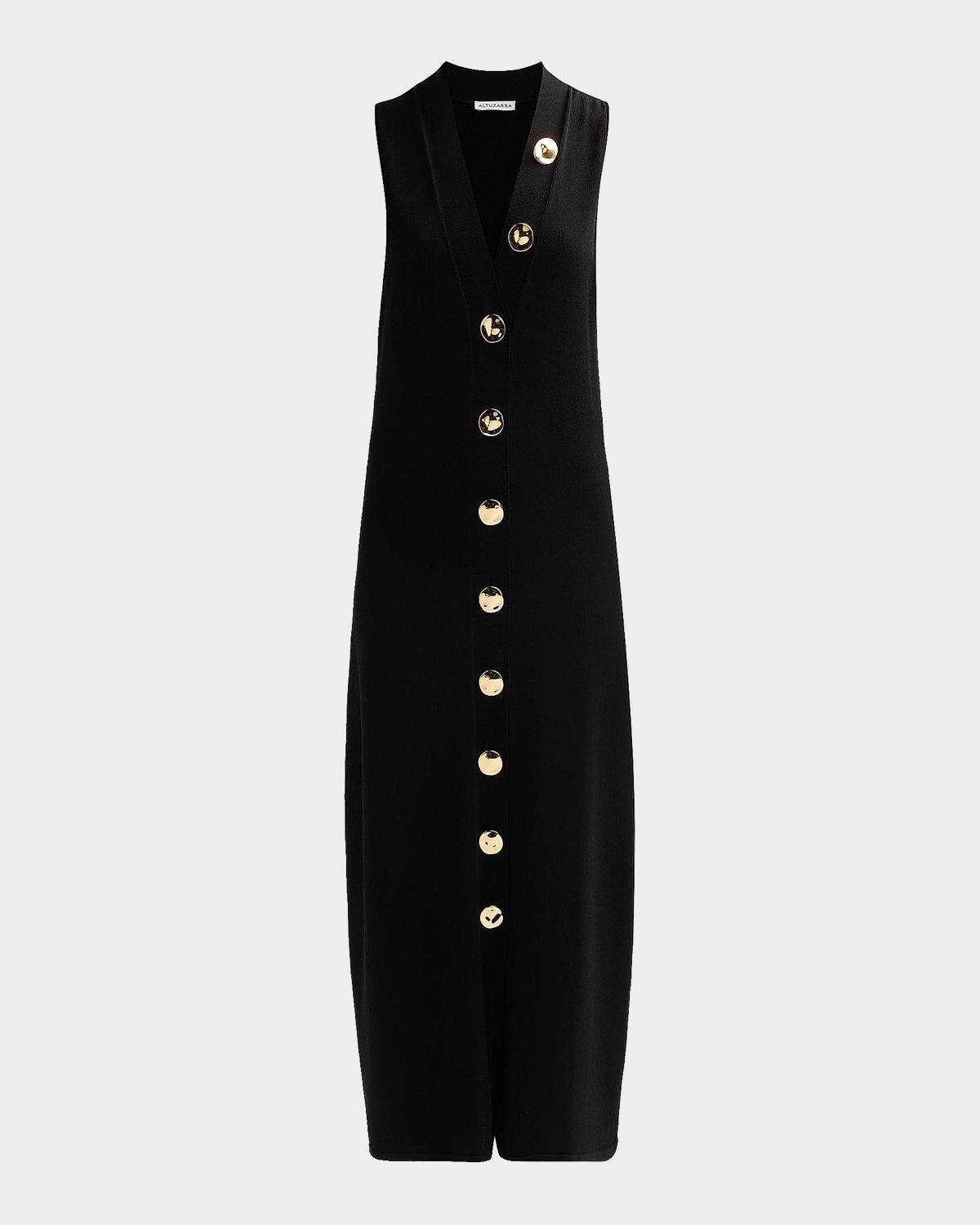 Altuzarra Axia Button-Front Knit Sleeveless Maxi Dress