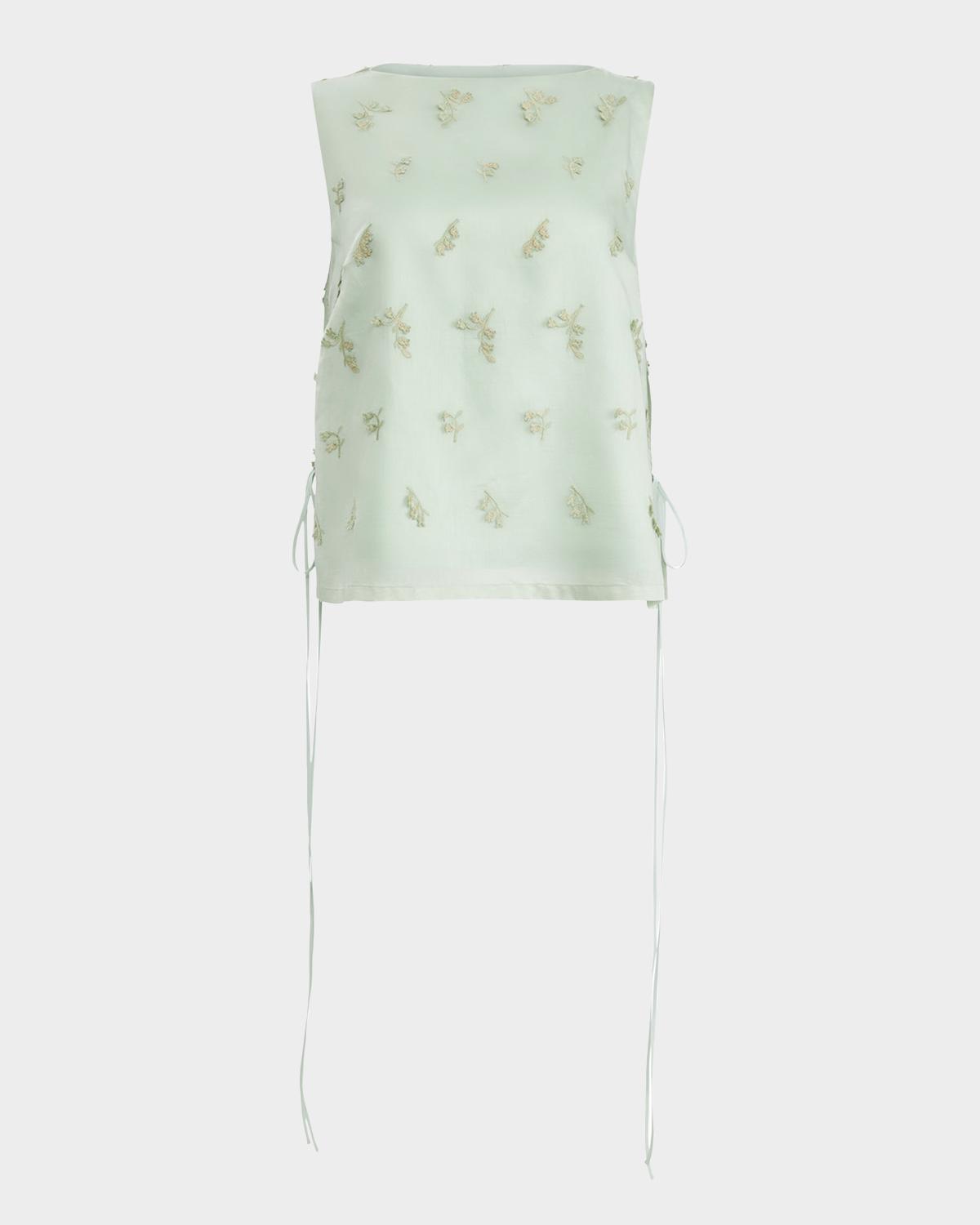 Altuzarra Siggi Embroidered Side-Tie Top