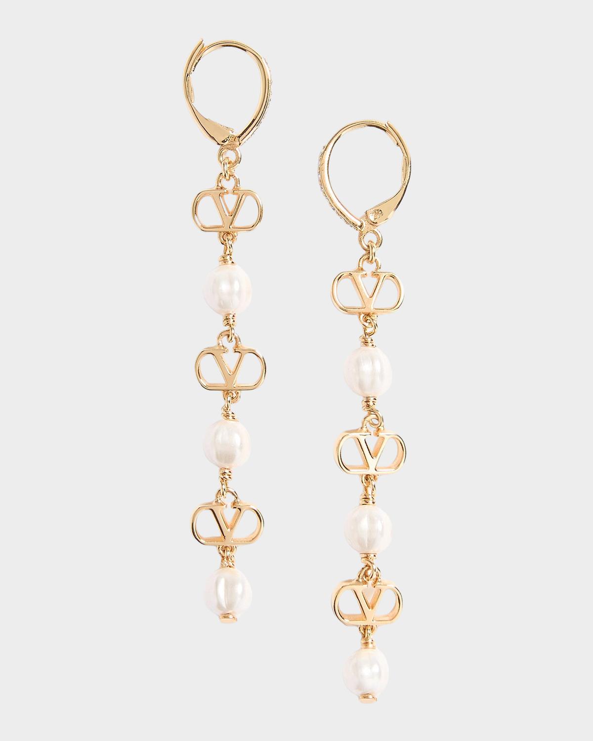 VLogo Signature Glass Beads & Crystals Earrings