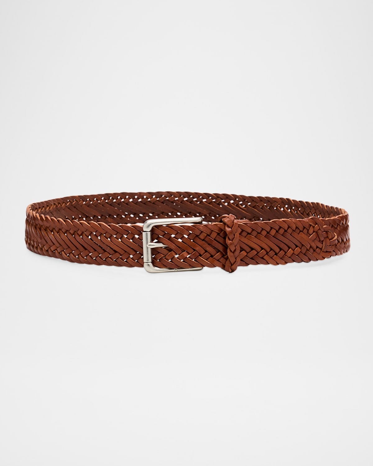 Ralph Lauren Purple Label Men's Braided Vachetta Leather Belt