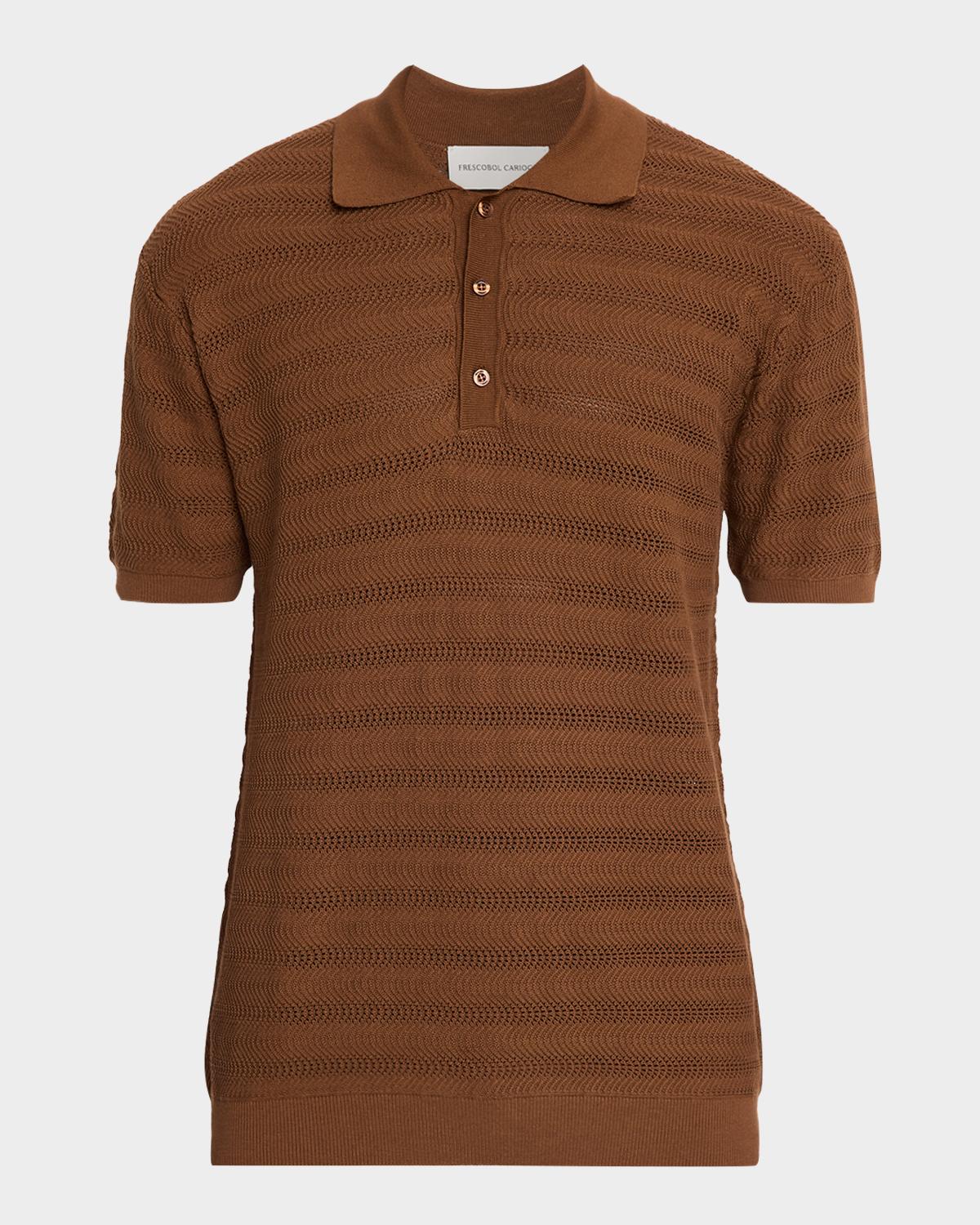 Frescobol Carioca Men's Vidal Cotton Jacquard Polo Shirt