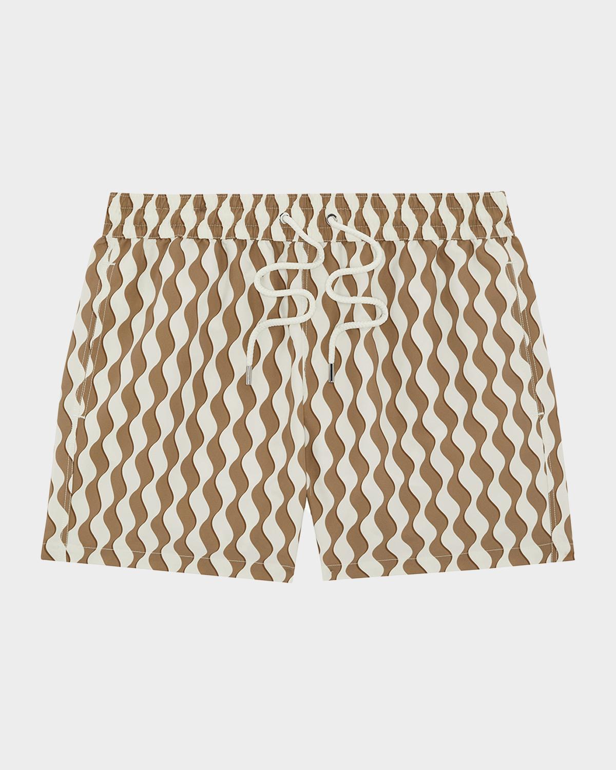 Frescobol Carioca Men's Rio Listra Wave-Stripe Swim Shorts