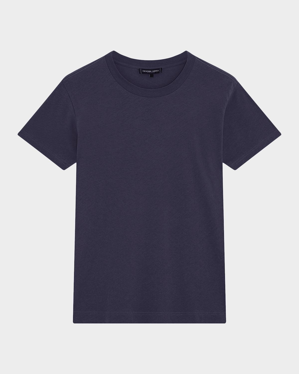 Frescobol Carioca Men's Dinis Cotton and Linen Crewneck T-Shirt