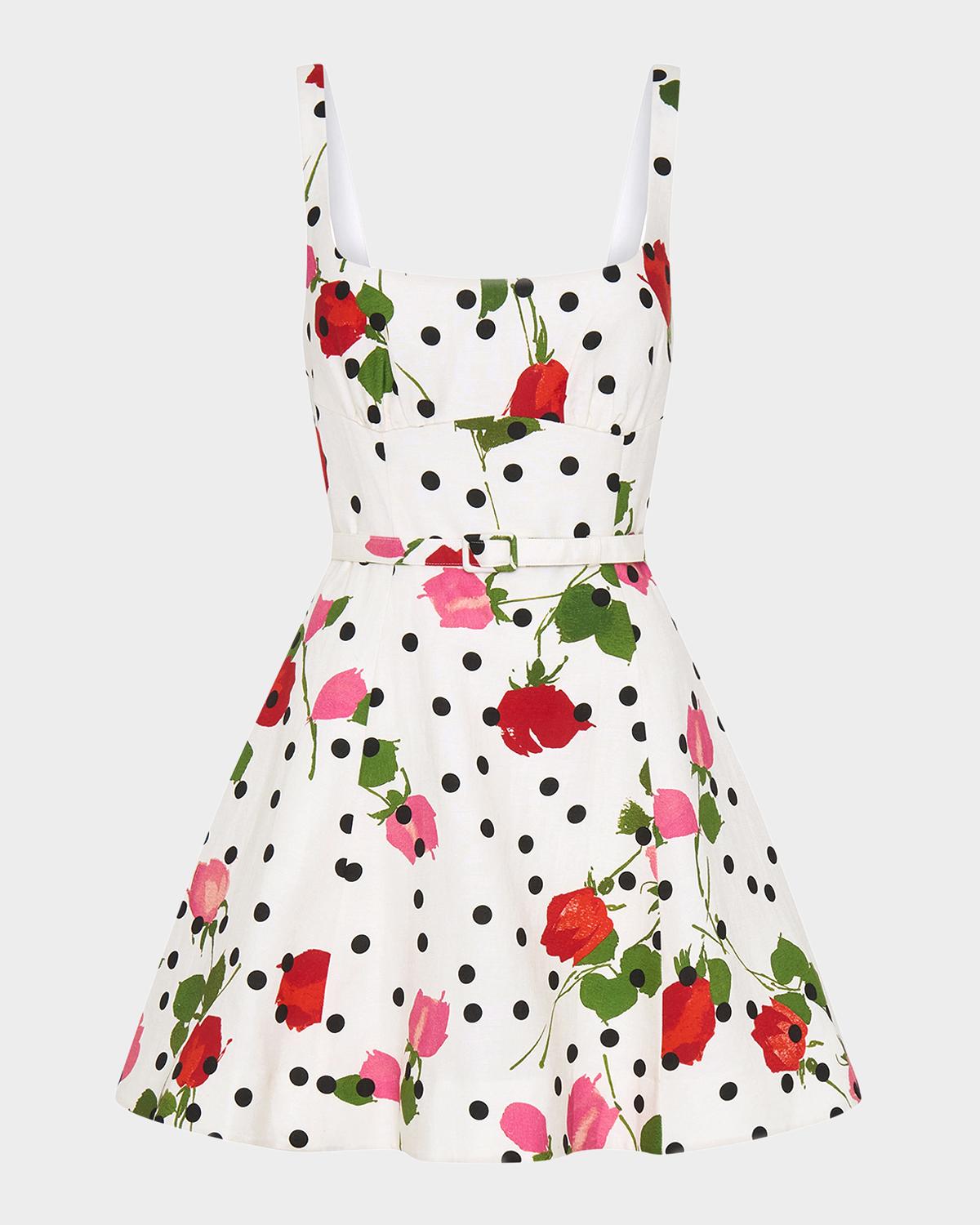 NICHOLAS Eleni Belted Floral-Print Mini Dress