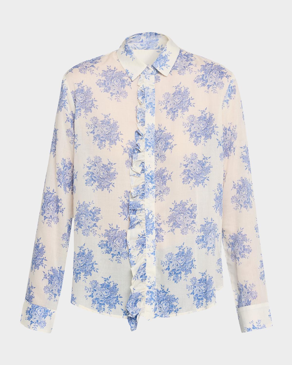 CISSA Waterfall Ruffle Placket Shirt