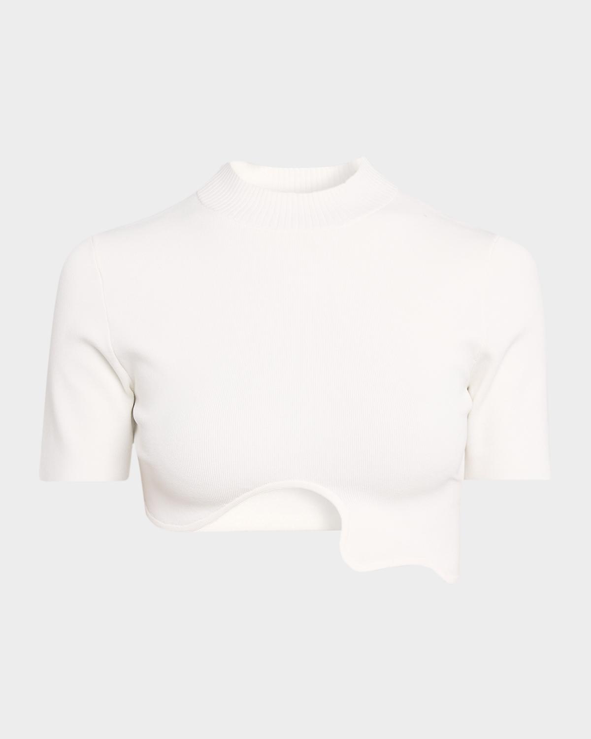 Christopher Esber Maparadita Asymmetric Wavy Crop Top
