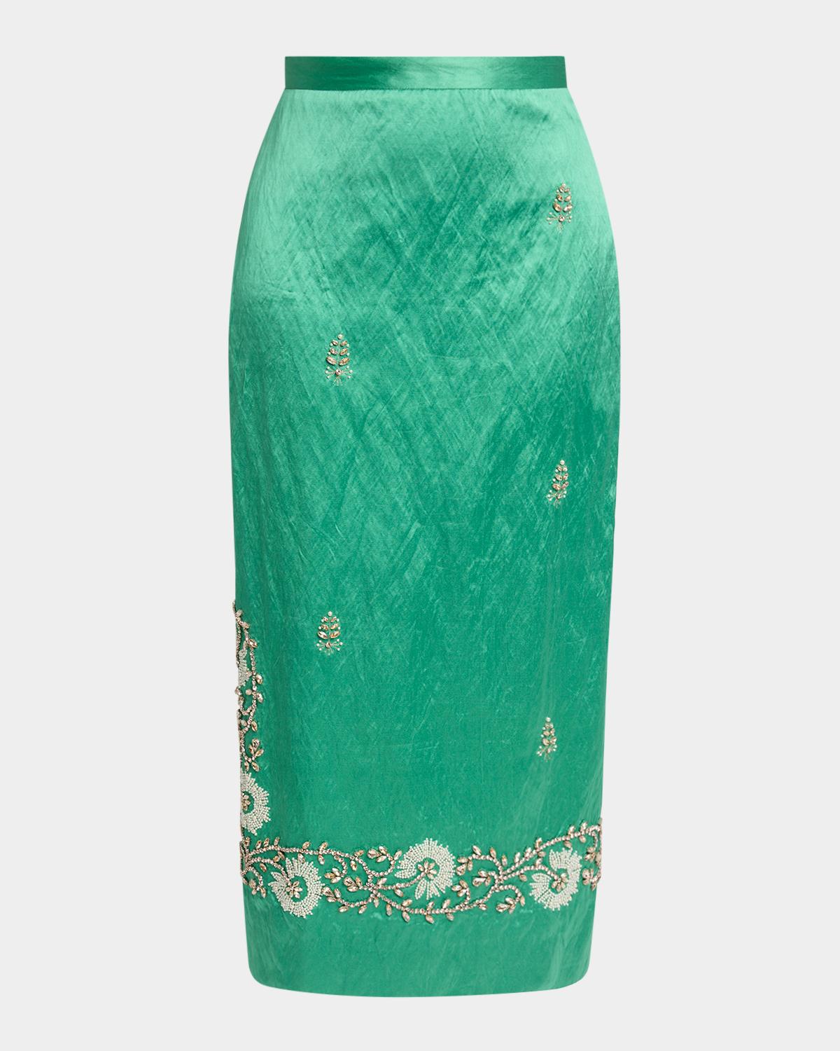 Erdem Embellished Midi Skirt