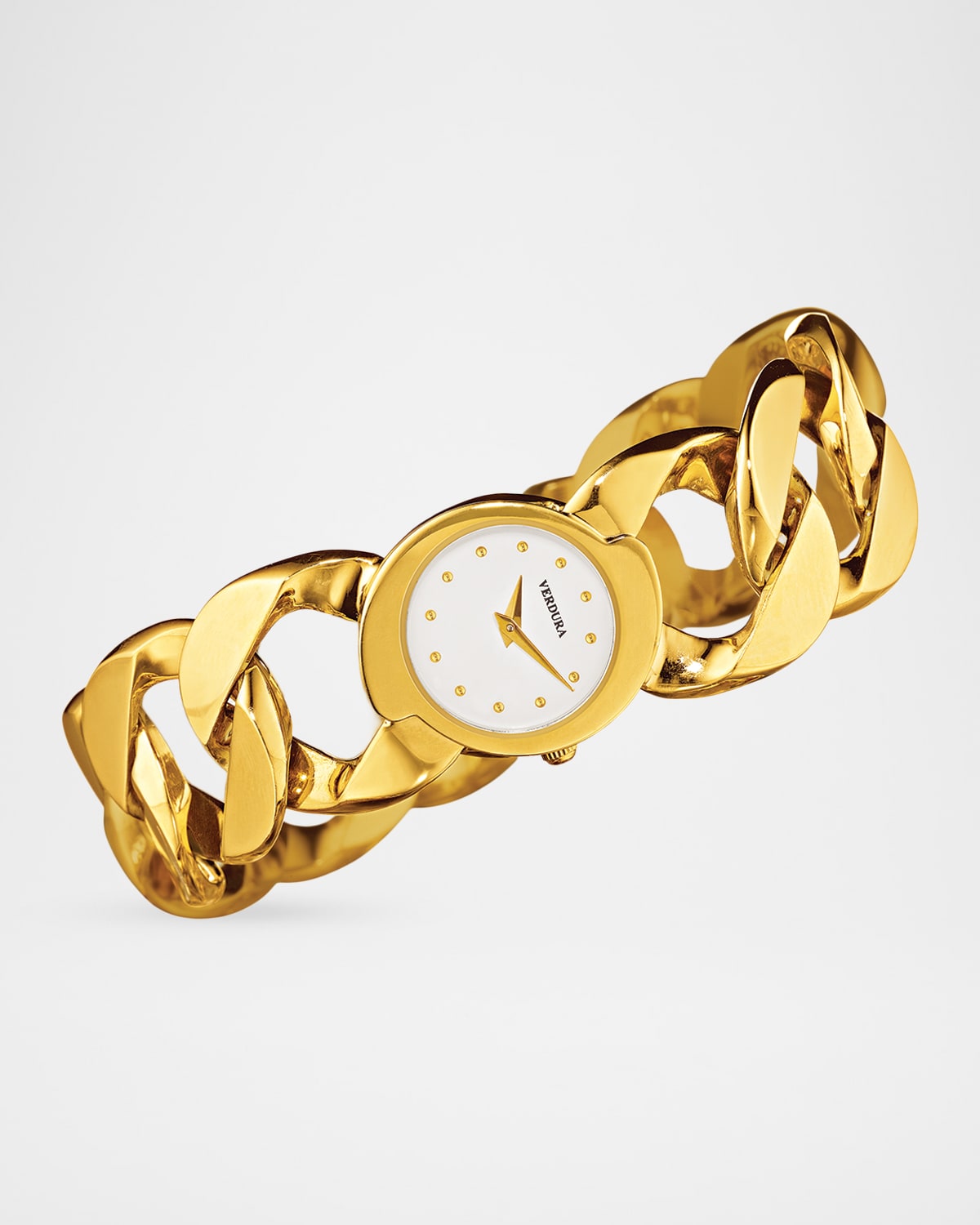 Verdura 18K Yellow Gold Curb-Link Bracelet Watch