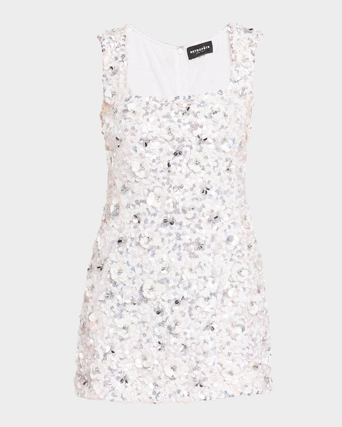 Retrofête Sadlyn Floral Sequined Mini Dress