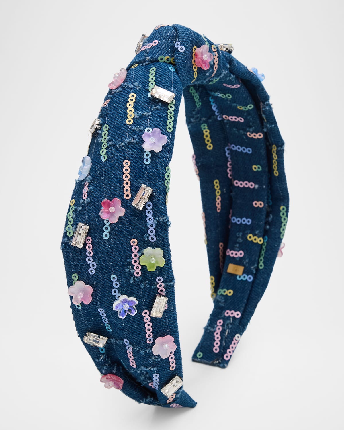 Bari Lynn Girl 's Charm-Embellished Denim Headband
