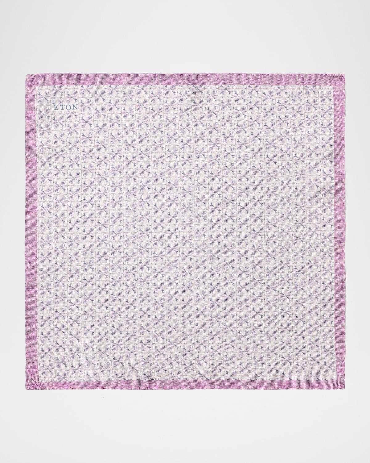 Eton Men's Floral Panama Silk Pocket Square