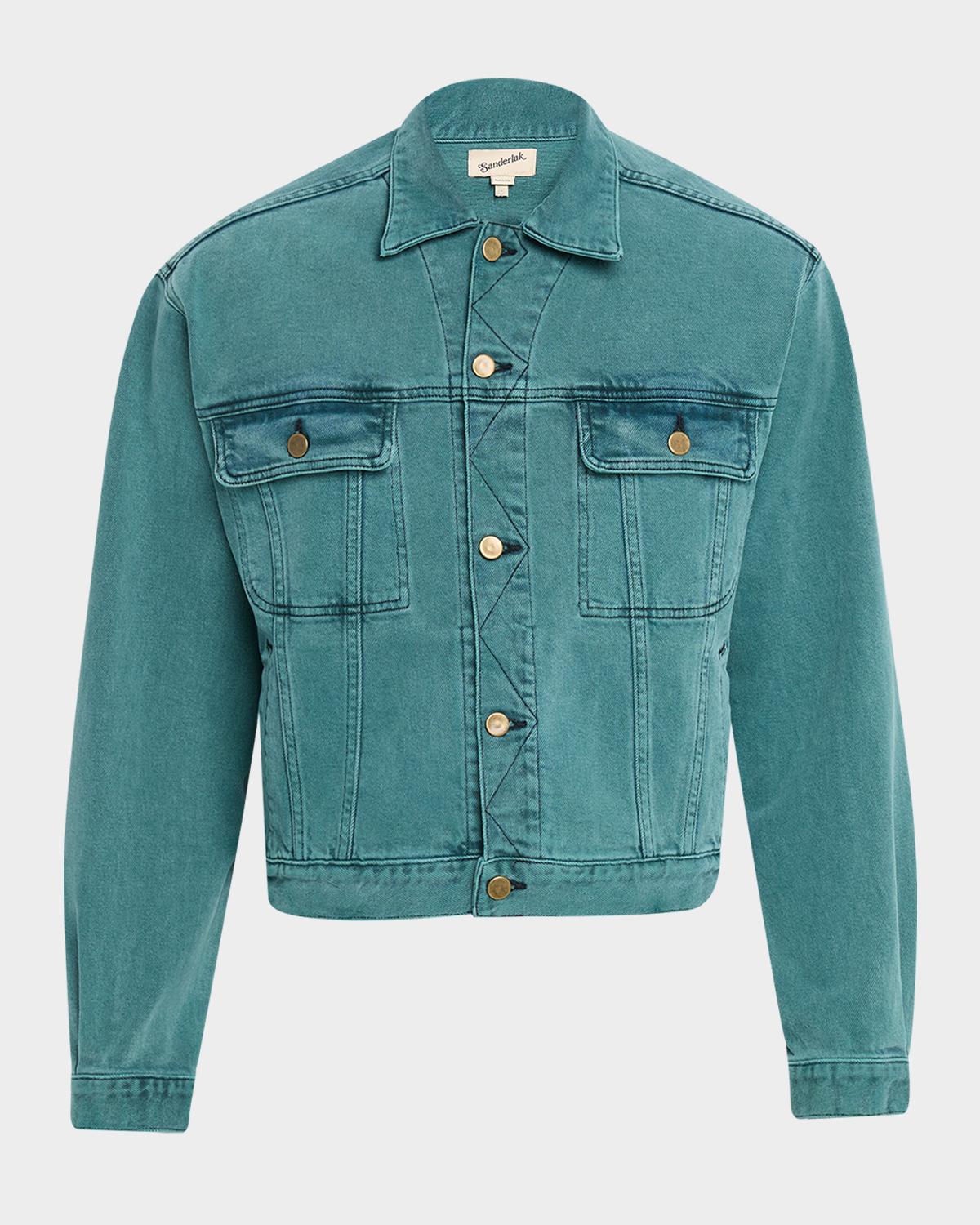 Sanderlak Men's Cropped Washed Denim Jacket