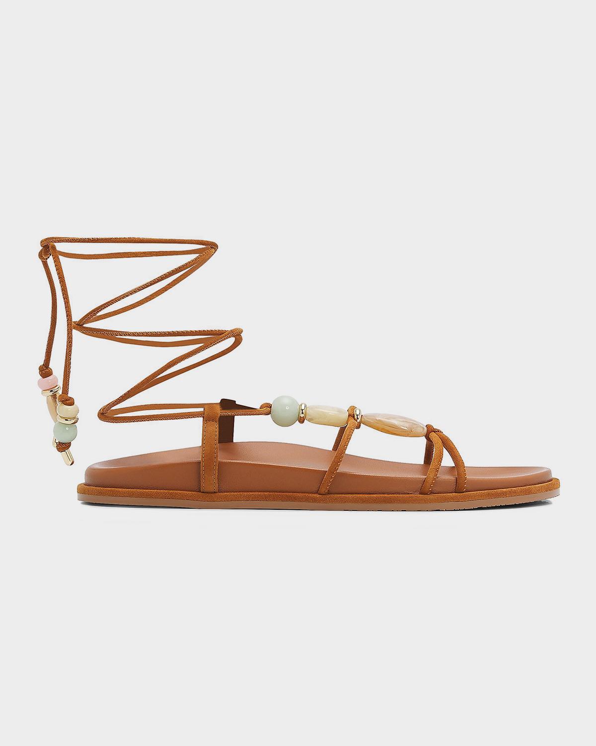 Stuart Weitzman Majorca Wrap Suede Sport Sandals