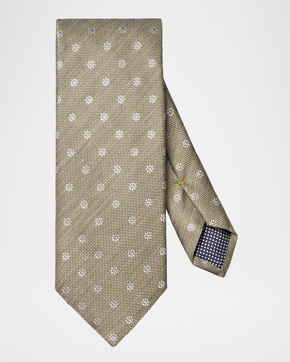 Eton Men's Woven Floral Silk and Linen Tie