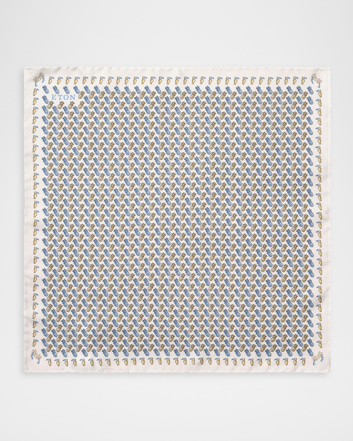 Eton Men's Pineapple Silk Twill Pocket Square