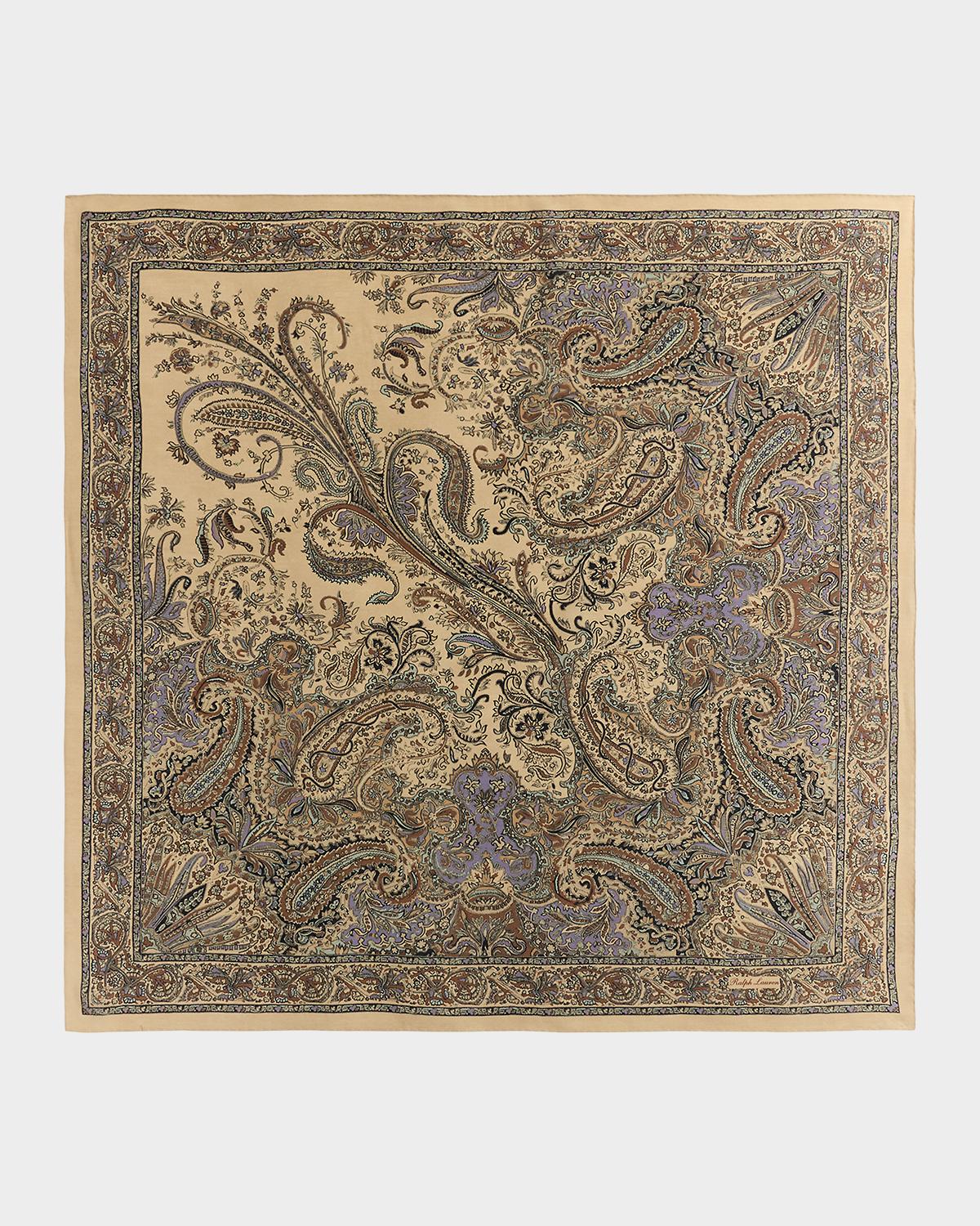 Ralph Lauren Collection Paisley Crepe de Chine Square Scarf