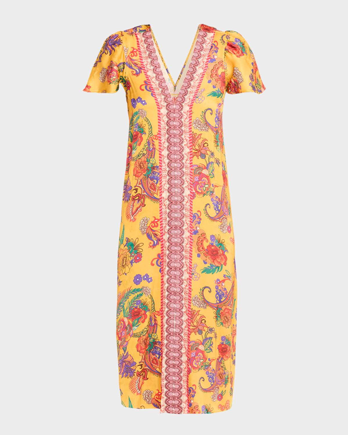 Johnny Was Eva Floral-Print Midi Shift Dress