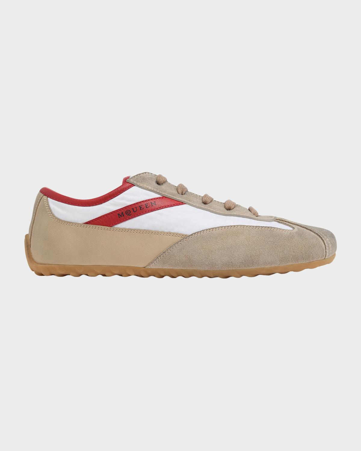 McQueen Men's Boxe Suede, Nylon, & Leather Low-Top Sneakers