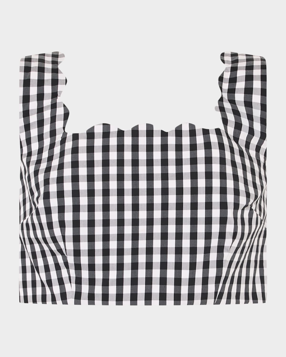 Milly Mia Scalloped Gingham Crop Top