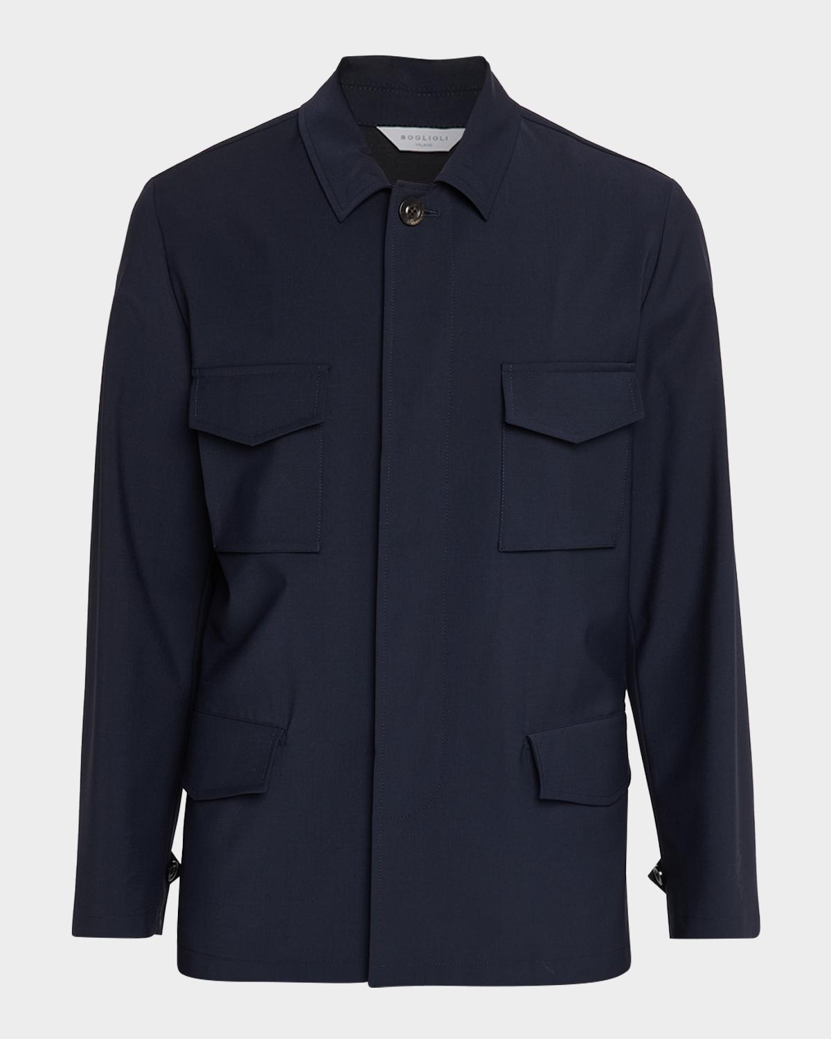 Boglioli Men's Wool Flap-Pocket Field Jacket