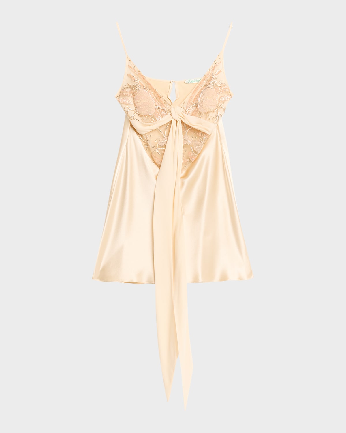 Wiederhoeft Blumen Embroidered Satin Mini Slip Dress - Women's Clothing