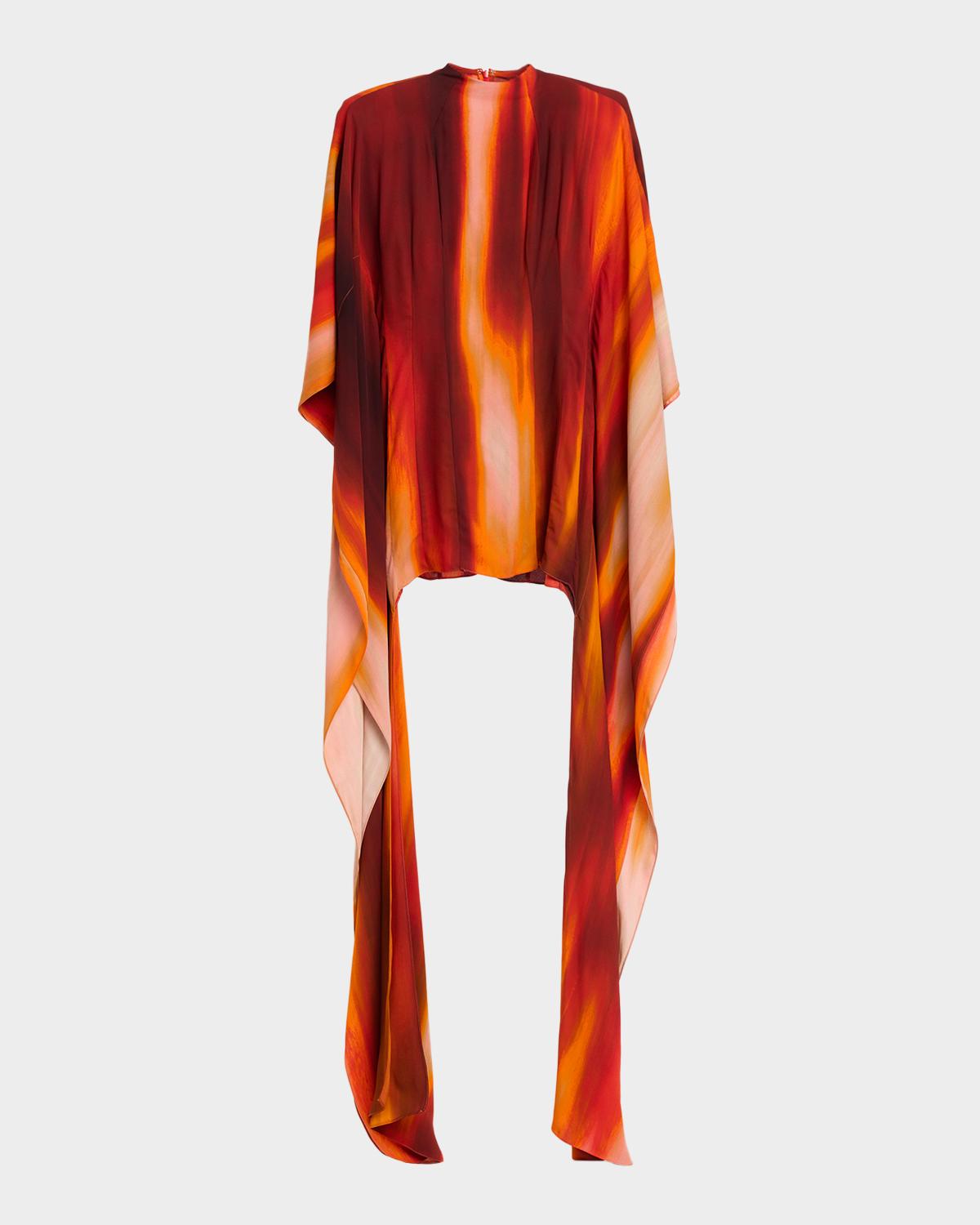 LaQuan Smith Gradient Long-Sleeve Mini Dress