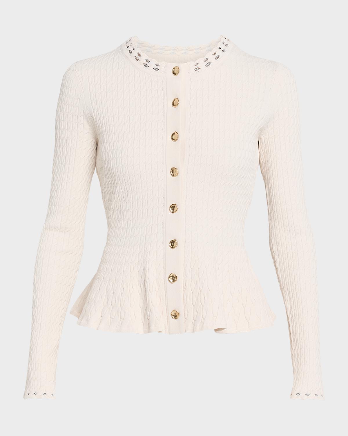 Jason Wu Collection Cable Knit Peplum Top
