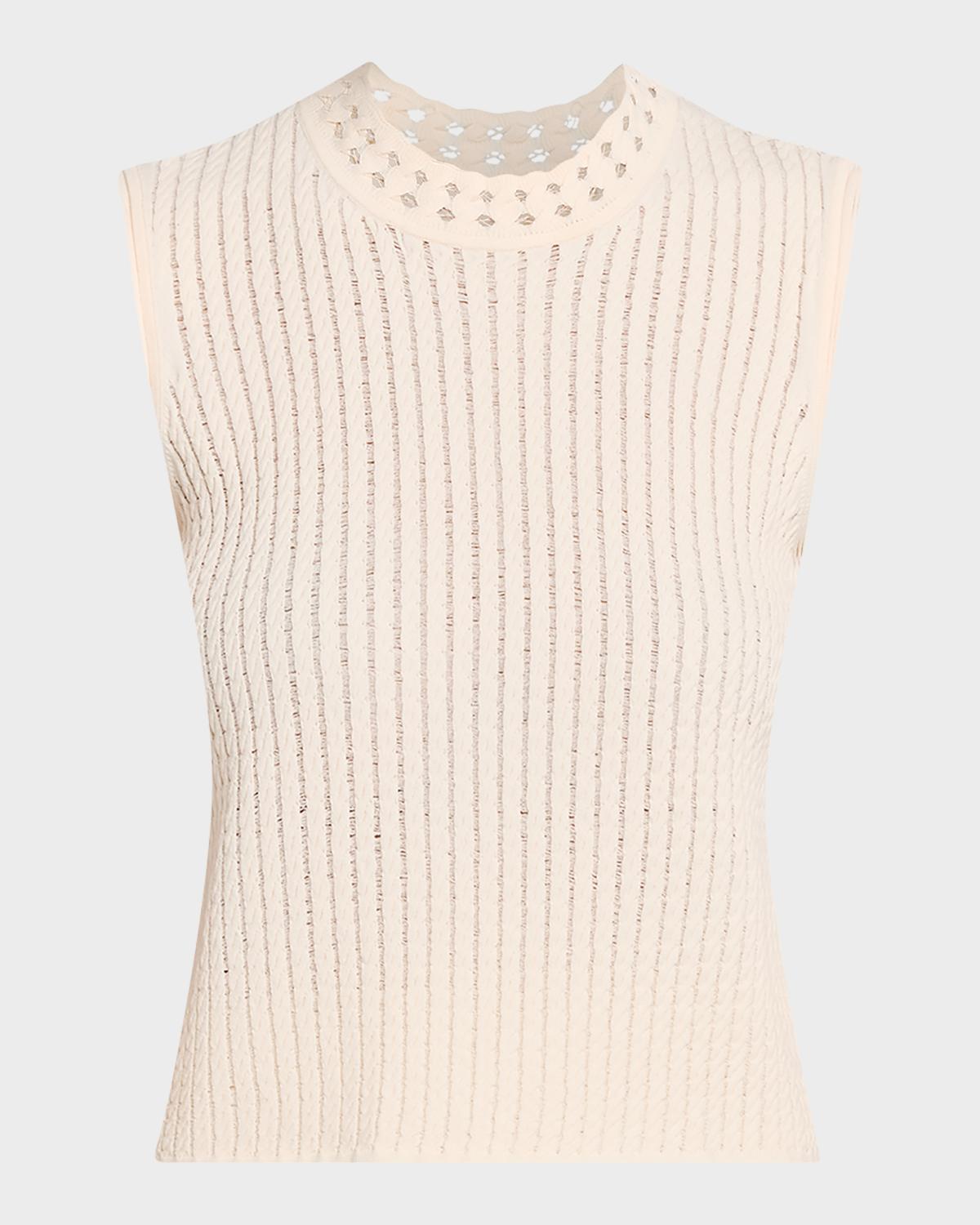 Jason Wu Collection Openwork Cable Knit Sleeveless Sweater