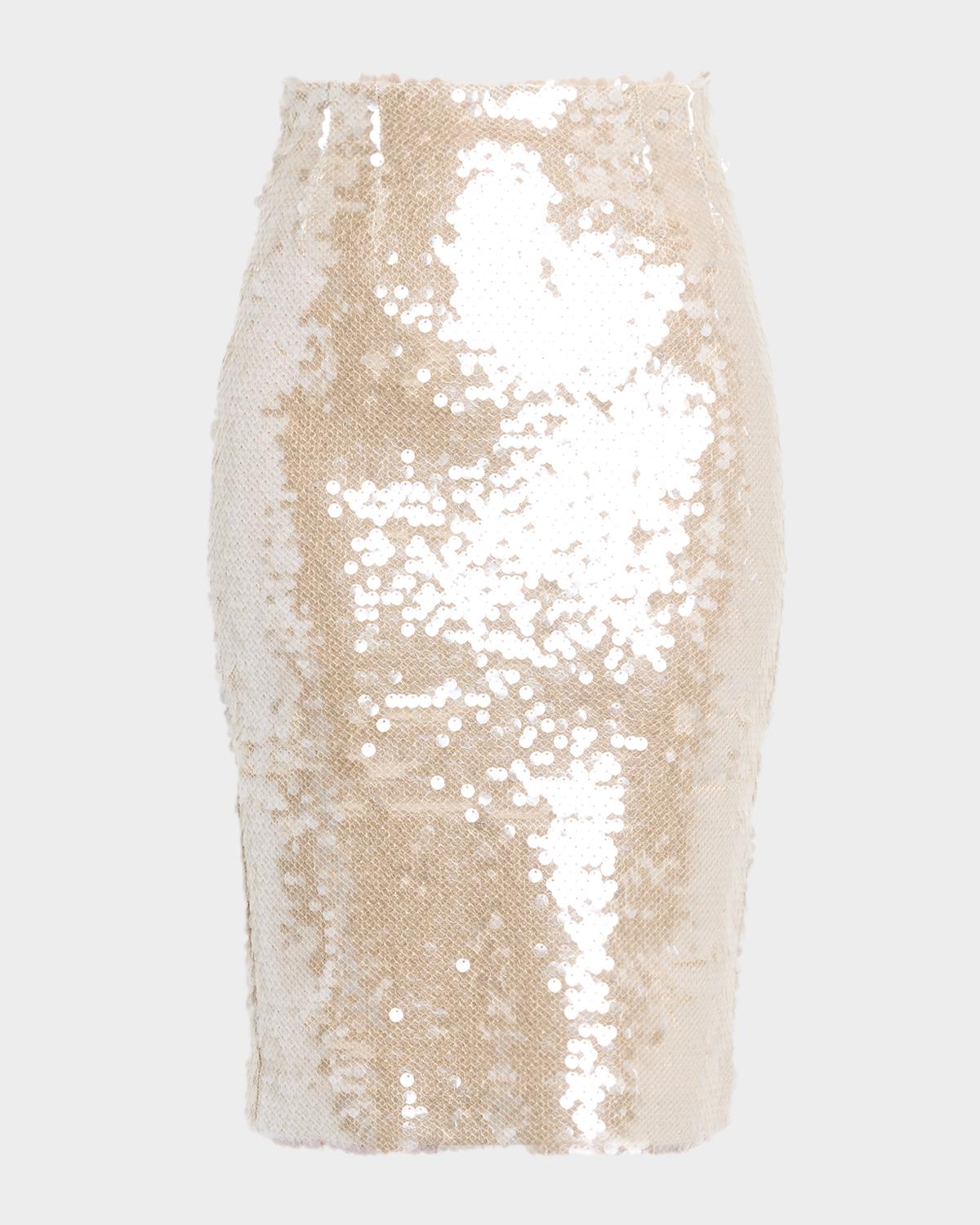 LaQuan Smith Sequined Pencil Skirt