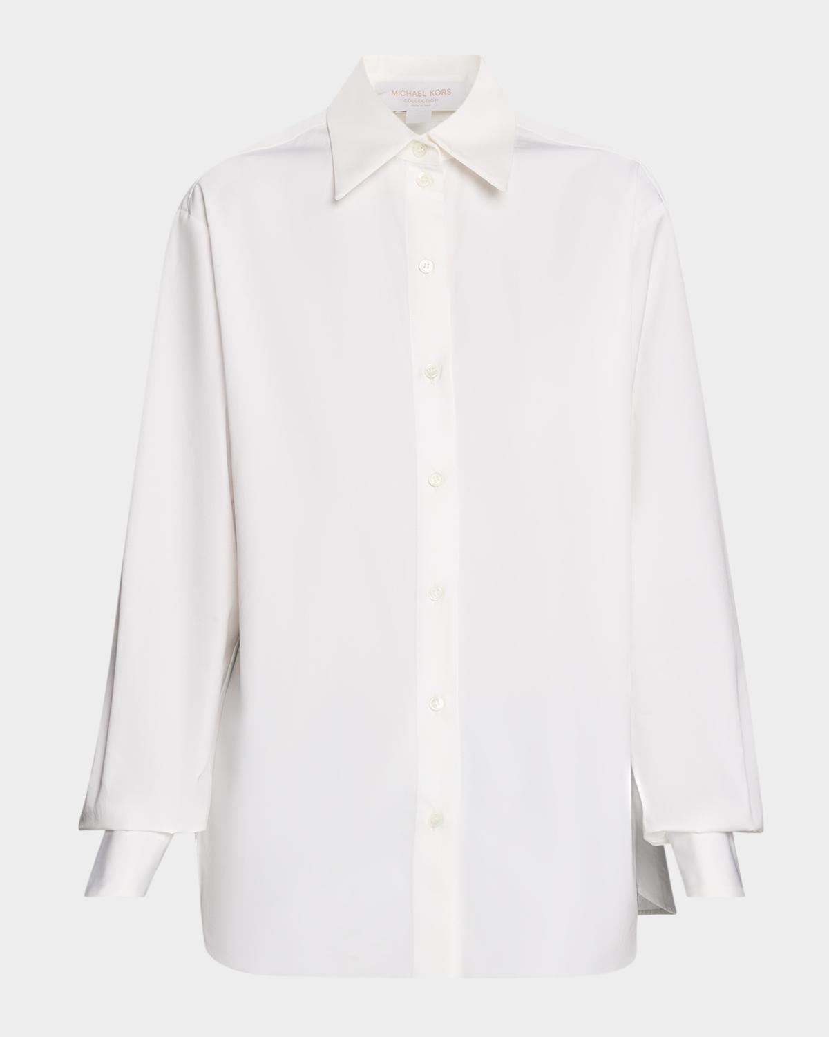 Michael Kors Collection Katia Cotton Poplin Oversized Button-Down Shirt