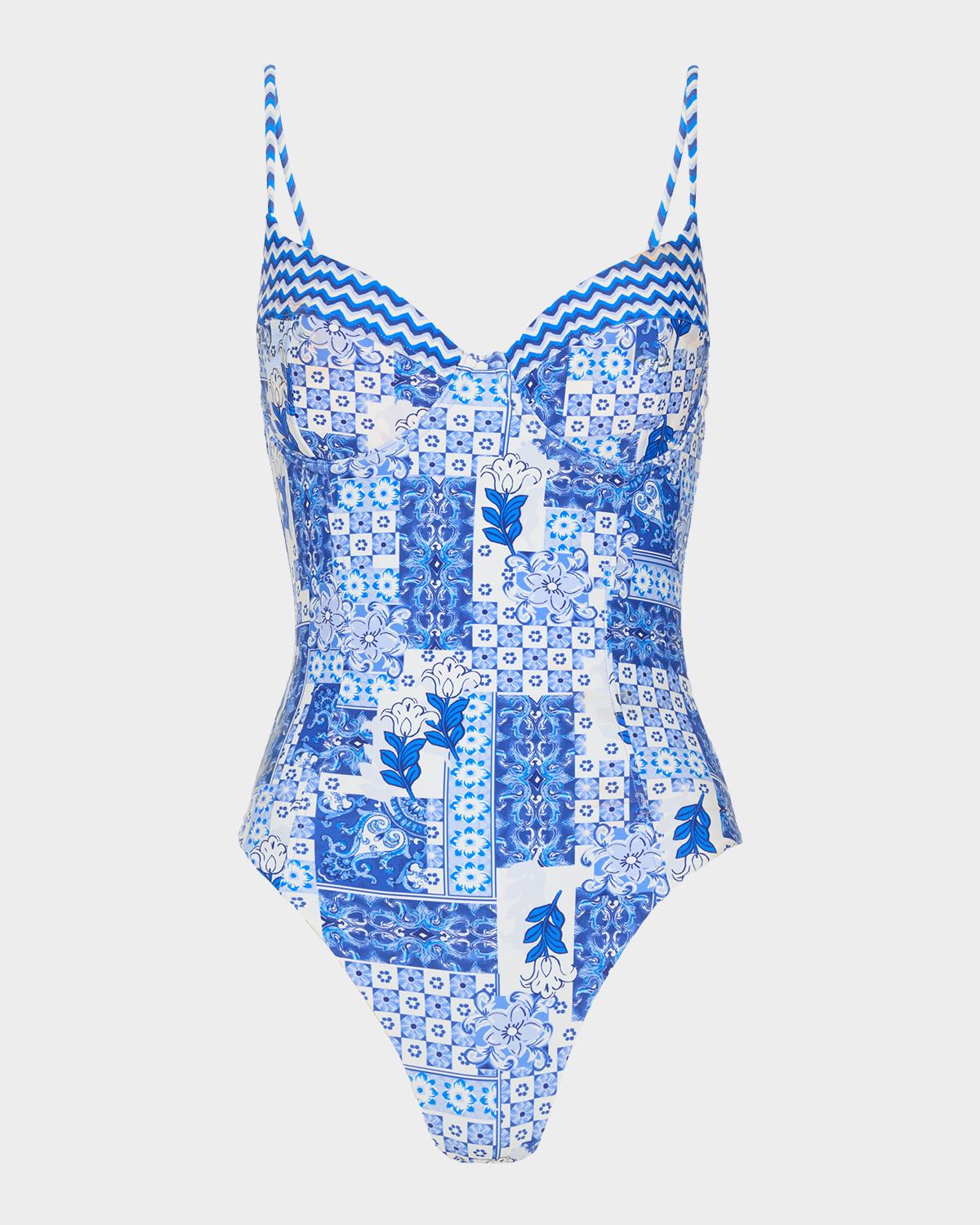 Jayda Floral Patchwork One-Piece Swimsuit