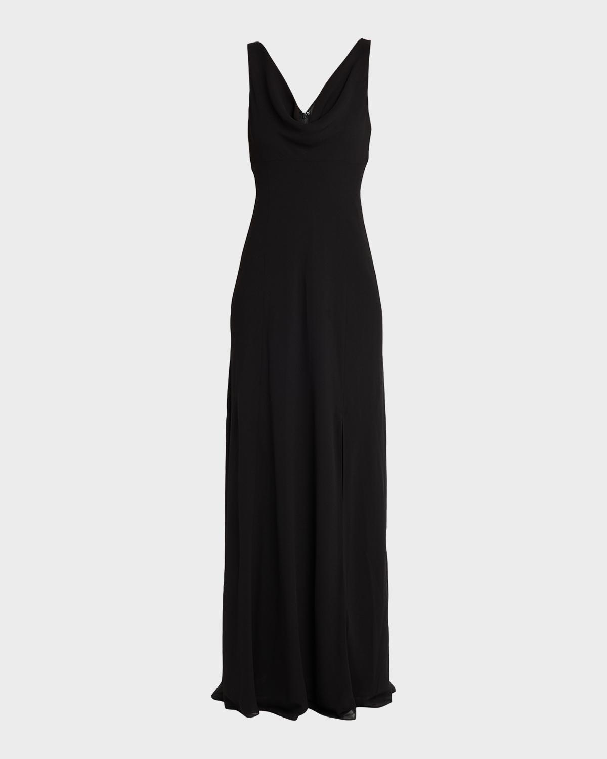 Jason Wu Collection Plunging Cowl-Neck Sleeveless Crepe Gown