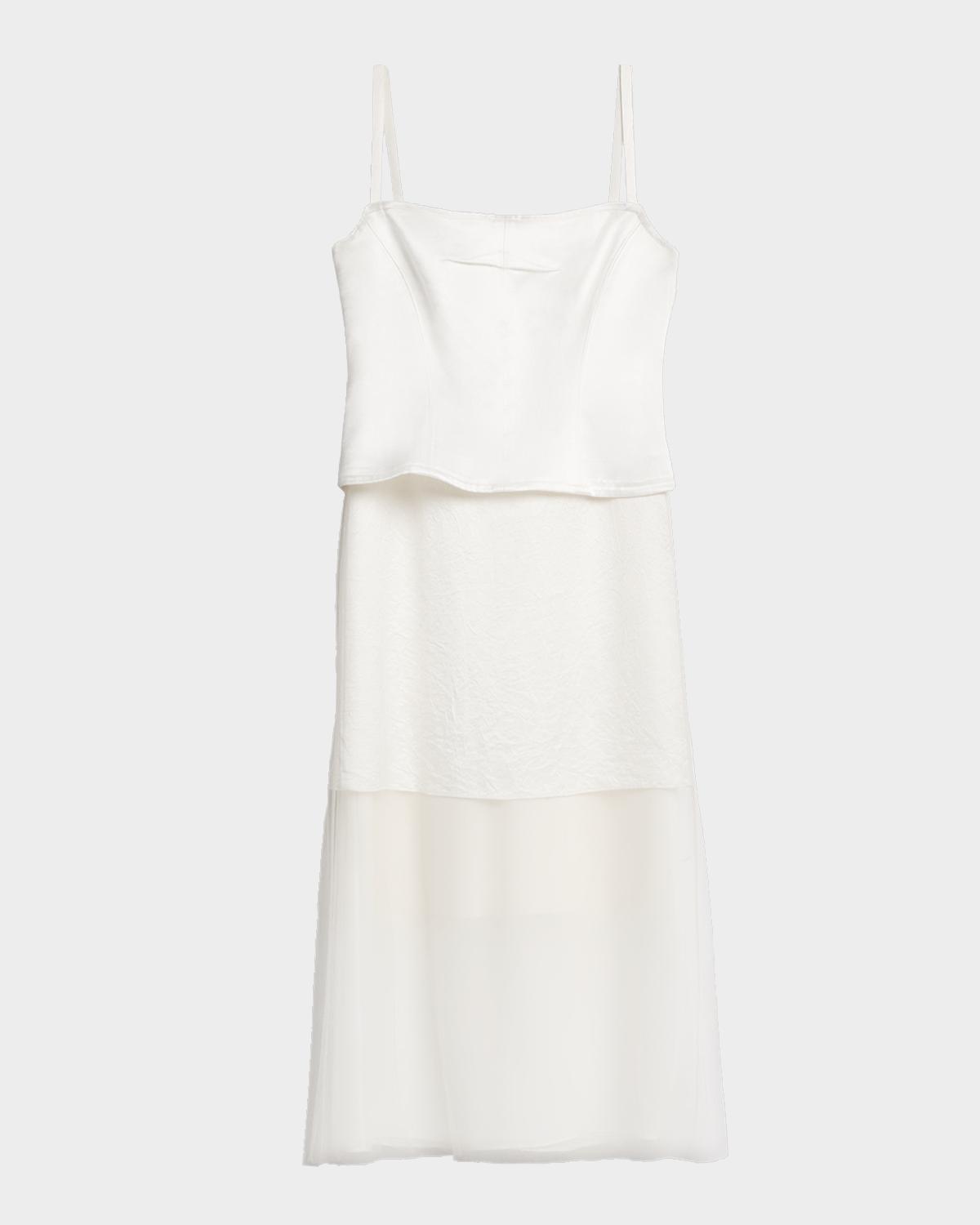 Jason Wu Collection Sleeveless Washed Twill Layered Midi Dress