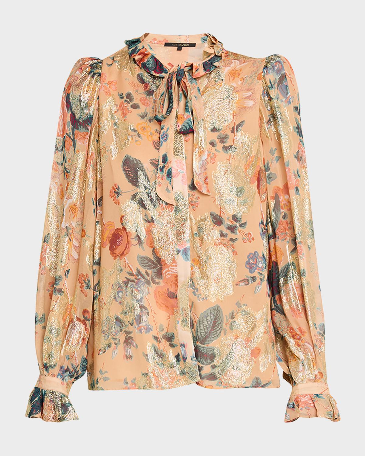Kobi Halperin Josie Pussybow Floral Blouse