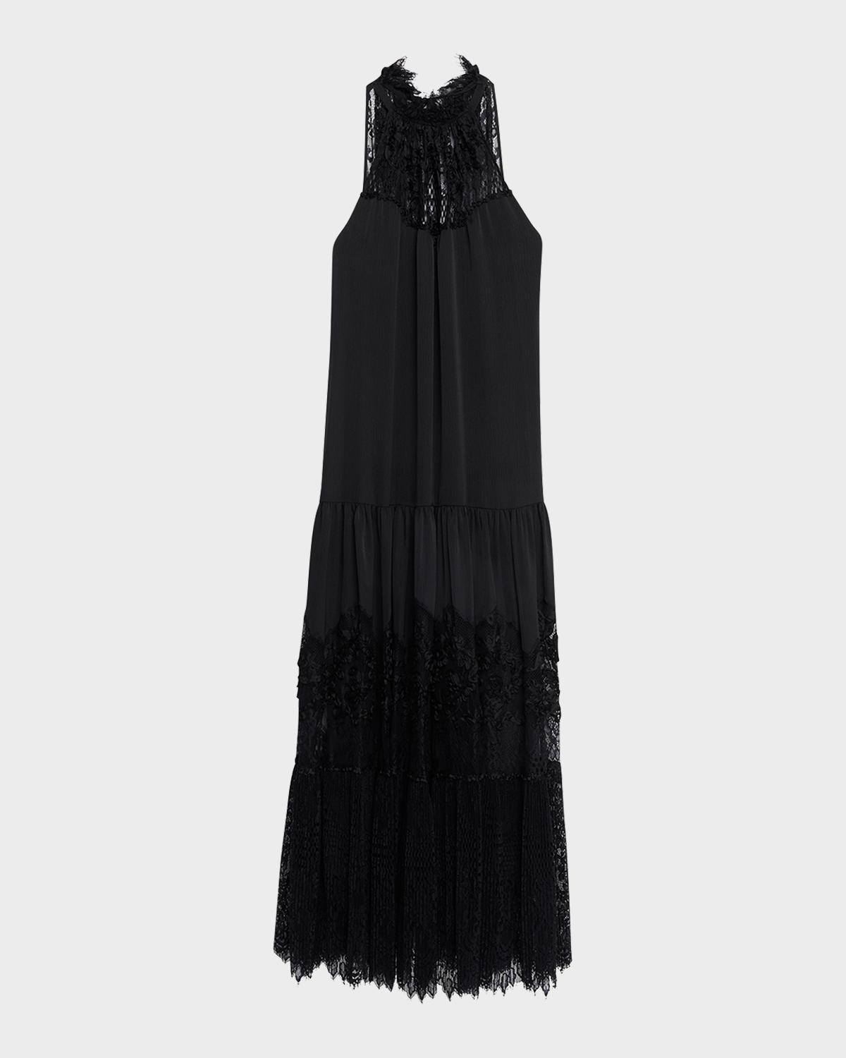 Kobi Halperin Hallee Lace-Inset Halter Maxi Dress