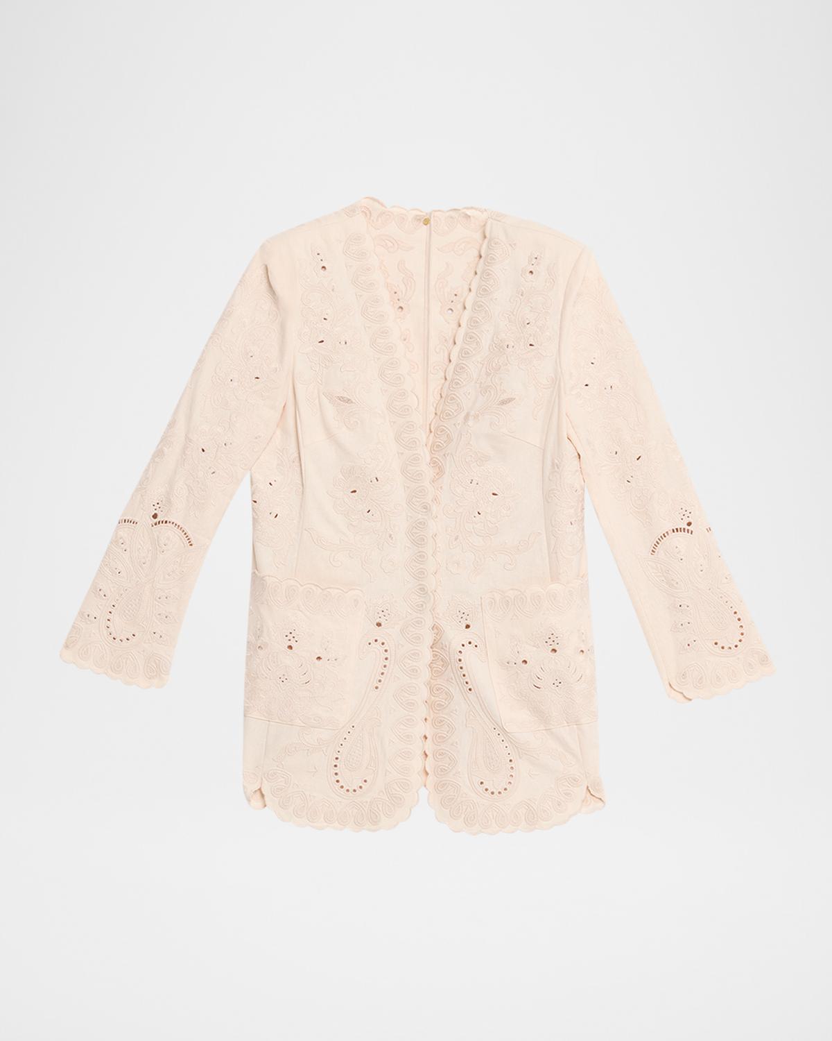 Kobi Halperin Lace Embroidered Cotton-Linen Jacket