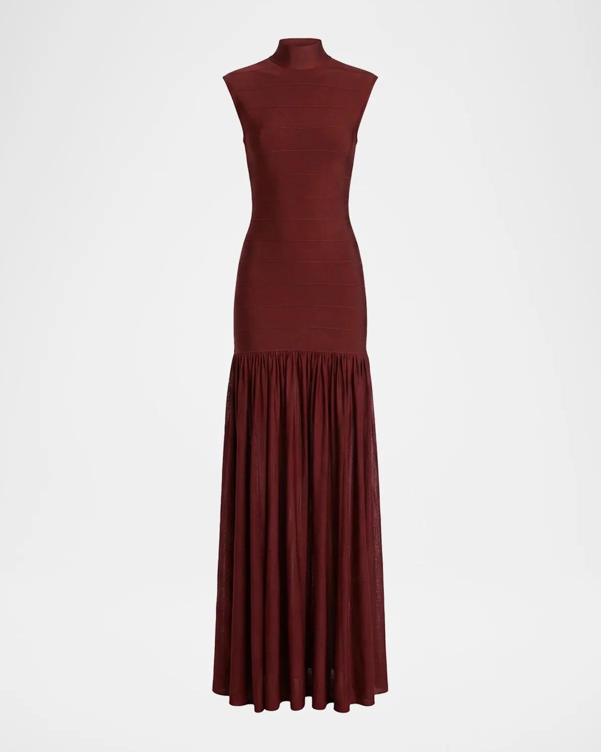 Retrofête Zosima Mock-Neck Knit Maxi Dress