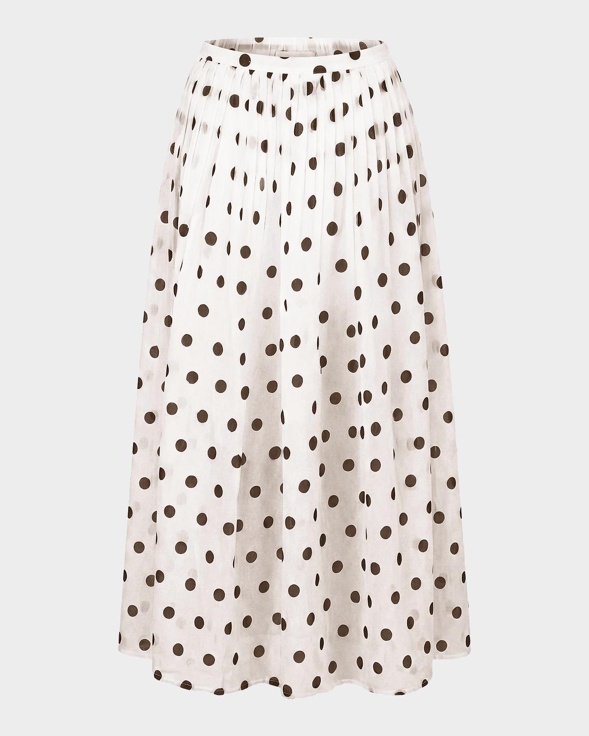 n/nicholas Marit Polka Dot Midi Skirt
