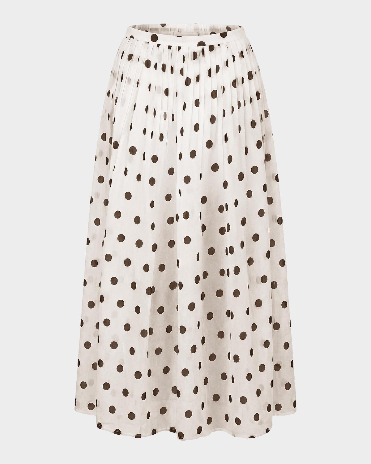n/nicholas Marit Polka Dot Midi Skirt