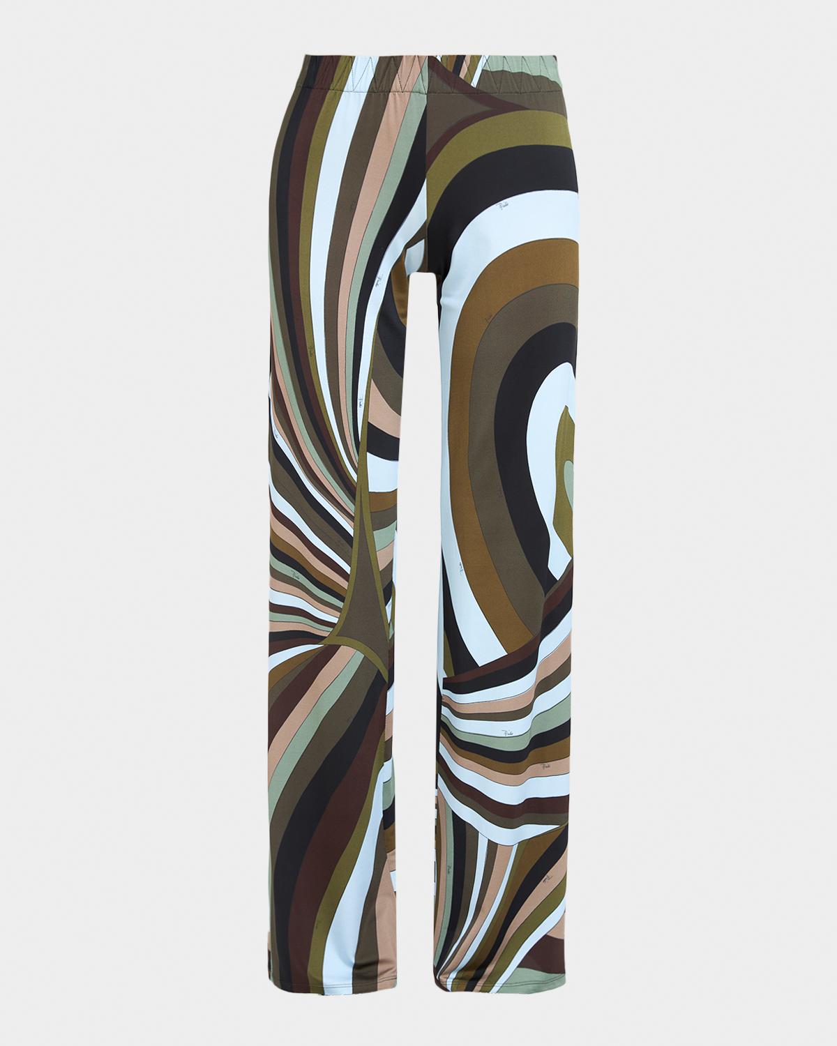 Pucci Iride Jersey Straight-Leg Pull-On Pants