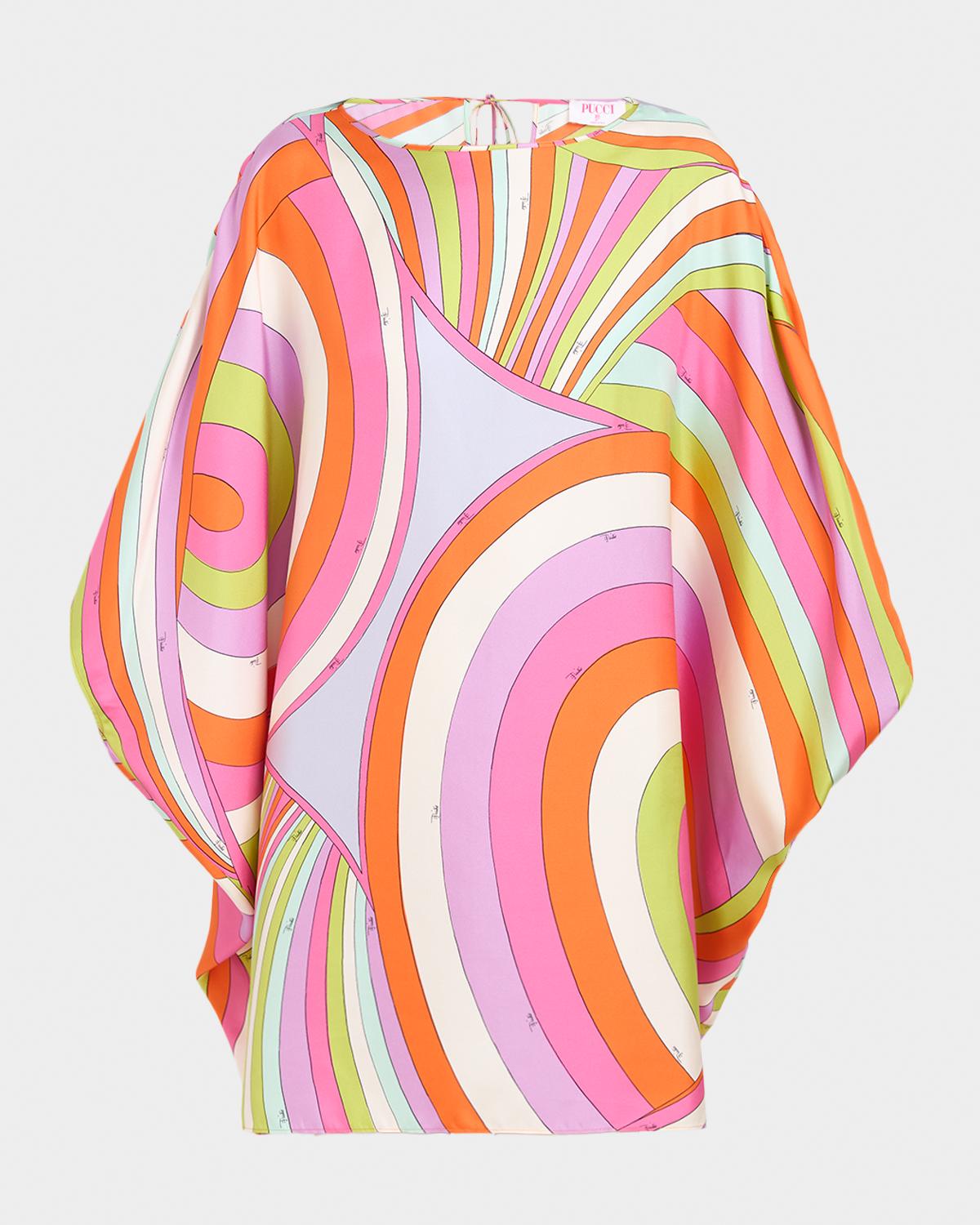 Pucci Iride Silk Twill Mini Caftan Dress