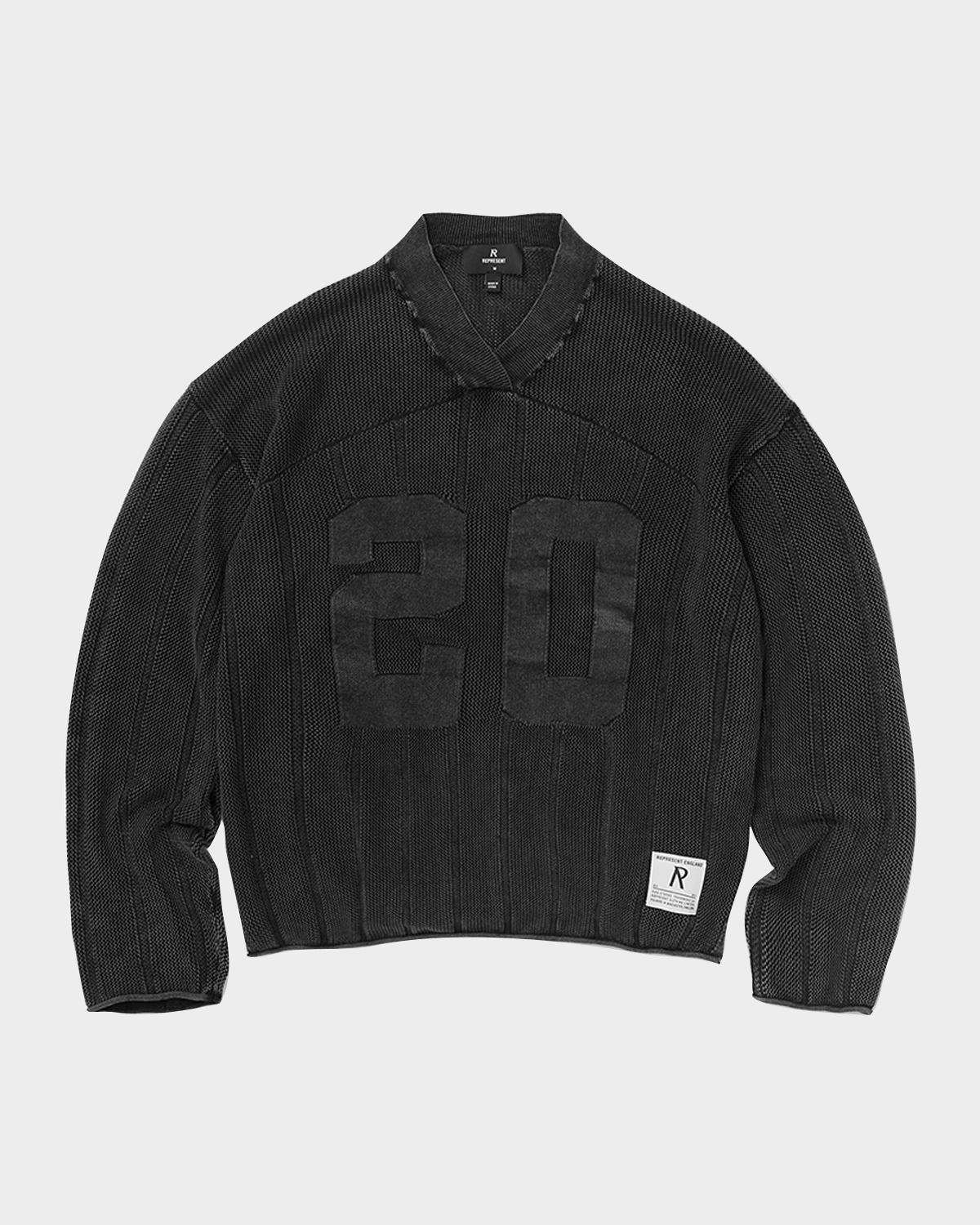 REPRESENT Men's Knitted Varsity Long-Sleeve Jersey Shirt