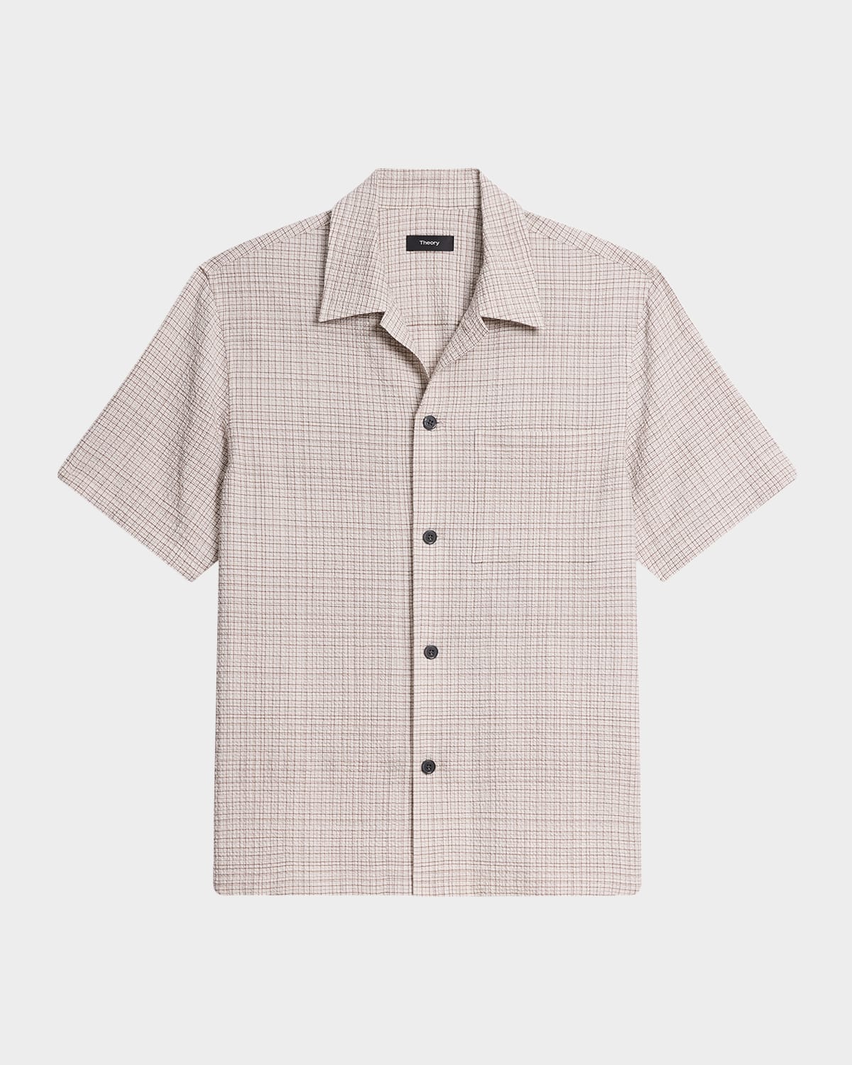Theory Men 's Textured Cotton Crosshatch Short-Sleeve Shirt