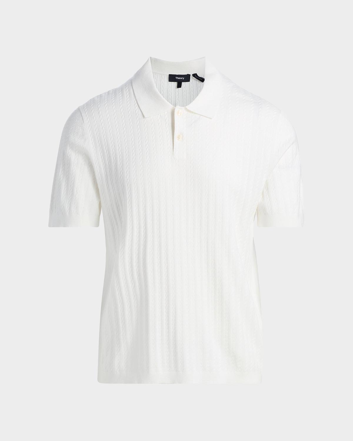 Theory Men's Striple Cable Knit Polo Shirt