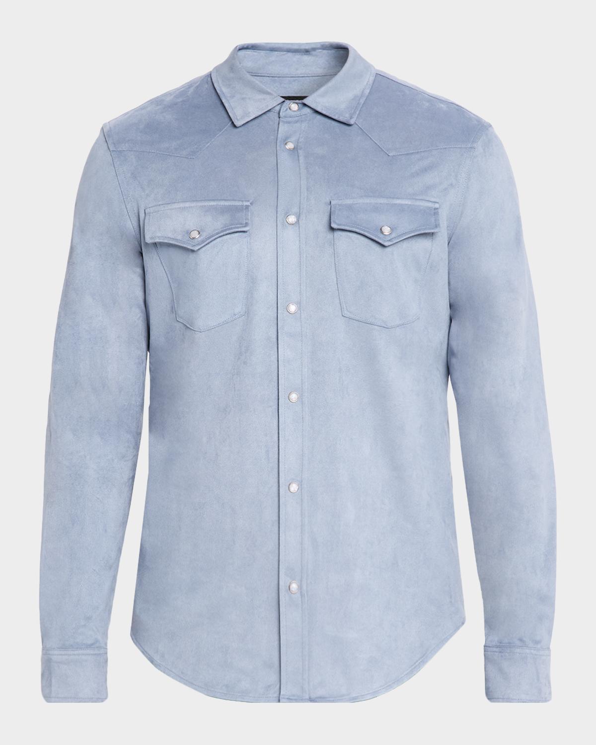MONFRÈRE Men's Eastwood Faux Suede Slim-Fit Shirt